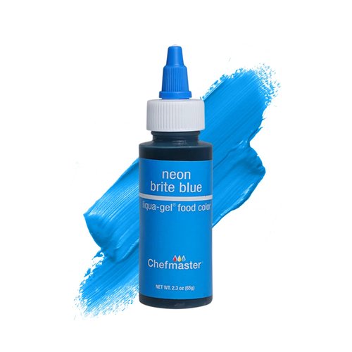Chefmaster Neon Blue Liqua-Gel® Food Coloring - Vibrant, Fade-Resistant Dye for Icing & Fondant | 2.3 oz