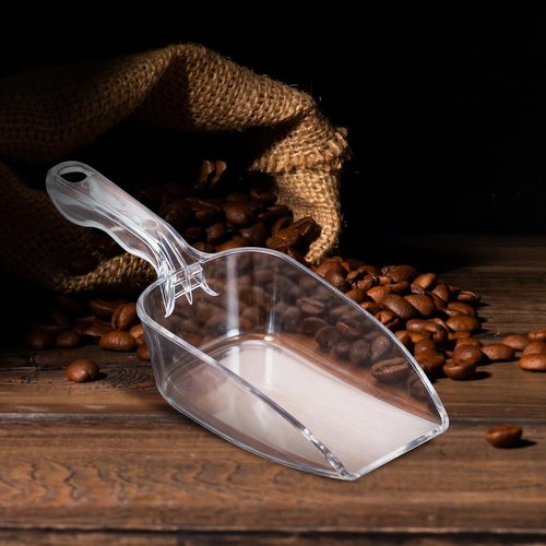 Kichvoe 2Pcs Ice Scoop for Freezer - Clear Plastic Food Scoops - Popcorn Scooper Multi-Purpose for Pet Food Candy Sugar Coffee Grounds