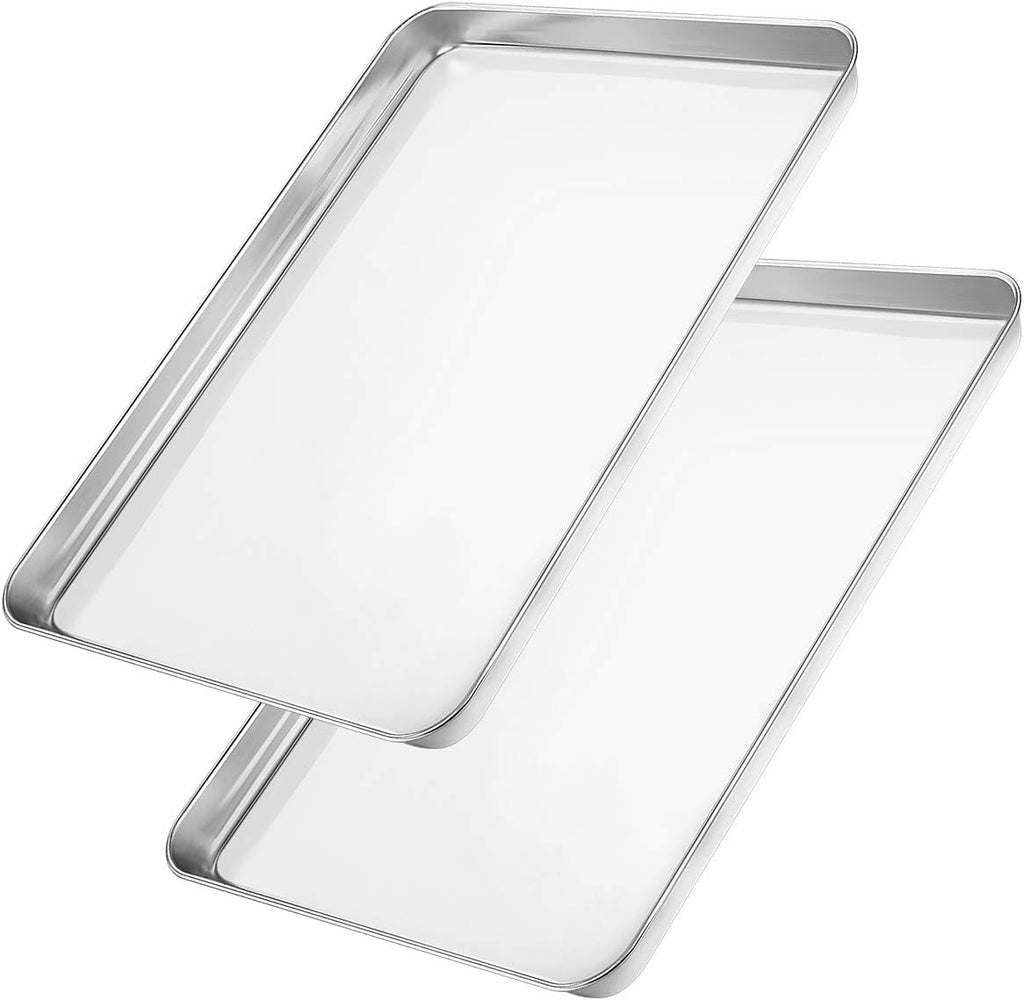 Wildone Baking Sheet Set of 2 - Heavy-Duty Stainless Steel Cookie Pans | Non-Toxic, Easy Clean, 16 x 12 x 1 Inch