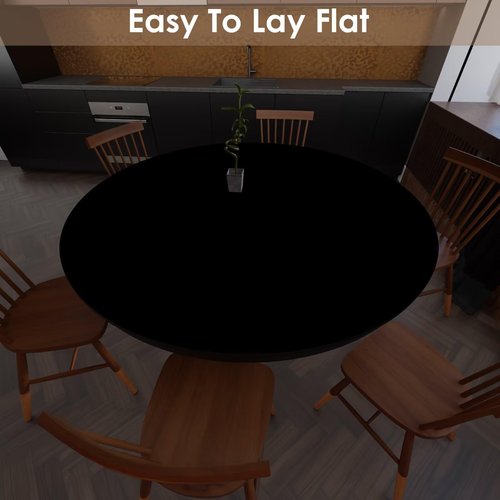 Zinkooat Small Round Table Cover - Can Be Used On Both Sides Waterproof and Easy to Clean Good Flatness Used for Coffee Table Dining Table(Black+Gray Dia.26Inch)