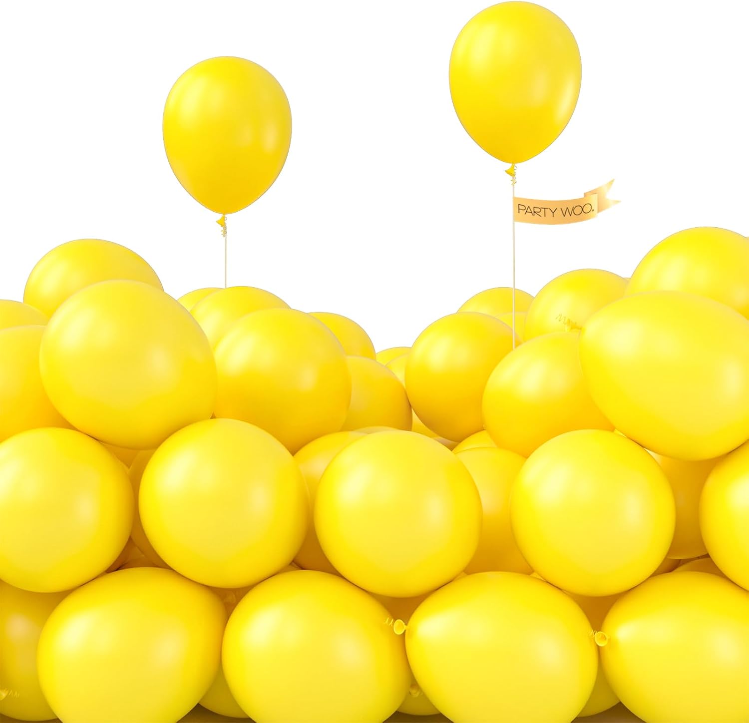 PartyWoo Yellow Balloons - 100pcs 5-Inch Mini Matte Latex Balloons for Celebrations & Events