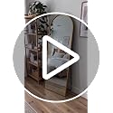 Arched Full Length Floor Mirror (58" x 19") - Gold Aluminum Frame