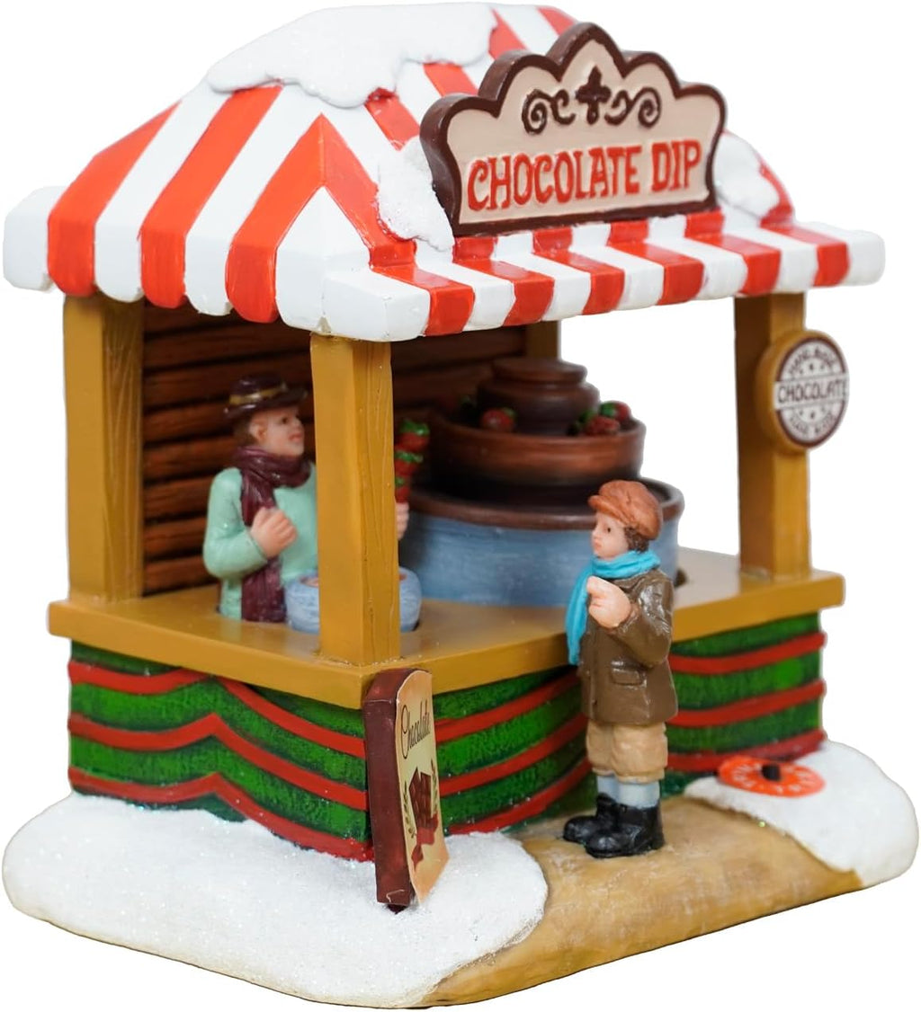 Regine Switzerland Christmas Village House - Chocolate Shop with LED Lights & Moving Table