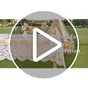 White Lace Tablecloth 5 Pieces 60x120 Inches Embroidered Floral Design