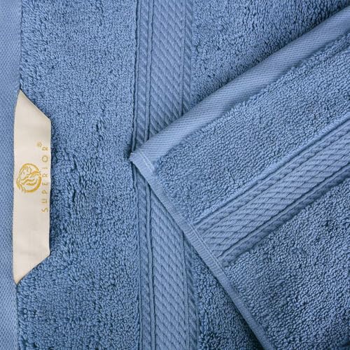 Egyptian Cotton Bath Sheet Set, 2-Piece Ultra-Plush 800 GSM Towels, Denim Blue