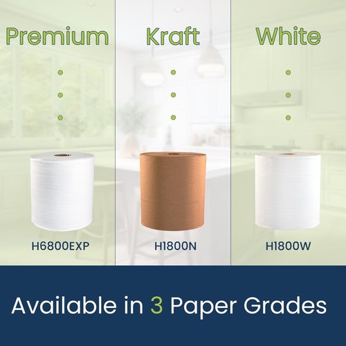 Marcal® Premium Hardwound Towels - 7.875” x 800’ Roll Towels, 6 Rolls/Case, Fits Universal Dispensers