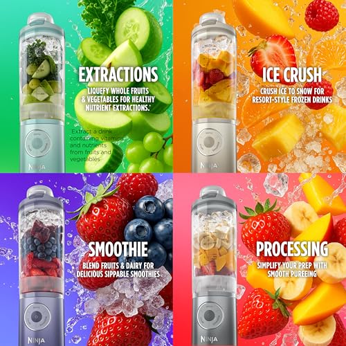 Portable Cordless Blender - 22oz Detachable Vessel & Auto Programs, Navy
