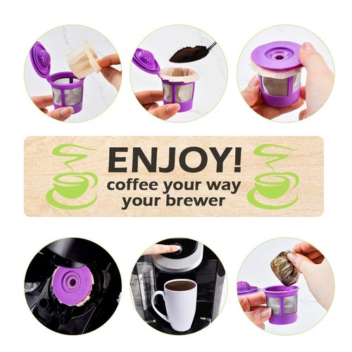 CAPMESSO Disposable Coffee Paper Filters Replacement Kerig Filter Compatible with Reusable Single Serve Pods Keurg Coffee Maker- 600 Count (Natural)