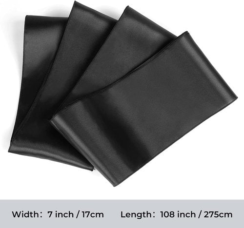 Babenest Satin Chair Sashes - 50 Pcs Upgraded Chair Ribbons & Bows for Weddings & Events | Black