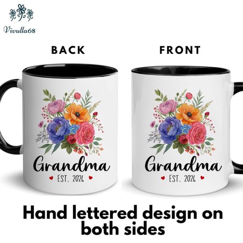 Vivulla68 Promoted To Grandma 2026 Mug With Matching Card - Pregnancy Announcement For New Grandmother, Nana, Gigi, Mimi - Mothers Day, First Time Grandma Gift; Grandmother Baby Announcement
