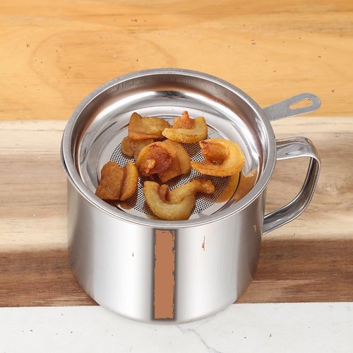 YYJINGYOU Grease Container with Fine Mesh Strainer kitchen oil storage tank pot 1.3L