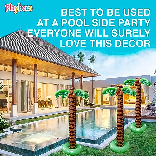 Inflatable Palm Trees 6 Foot 2 Pack Tropical Luau Party Decor