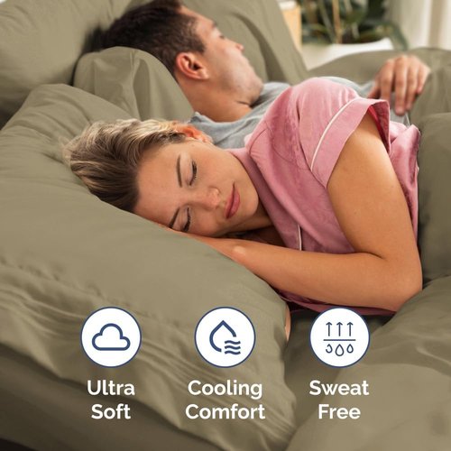 Full XL Bed Sheet Set by Hotel Luxury - Soft, Breathable & Cooling 4-Piece Bedding - Deep Pockets, Fade & Wrinkle Free - Khaki