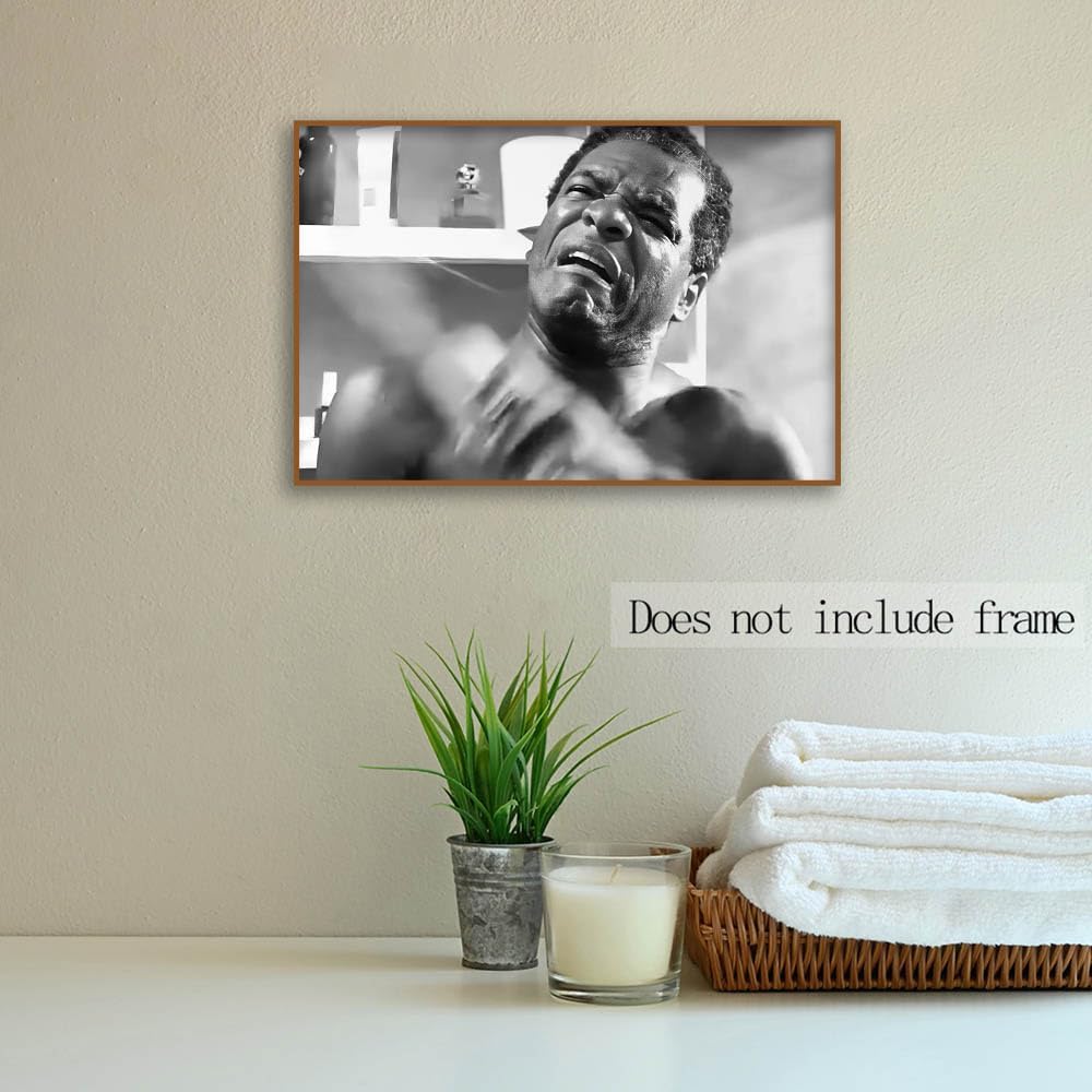 Skiennix Funny Friday Bathroom Poster - Black & White Wall Art Canvas Print | 12x18 Inch Unframed Decor