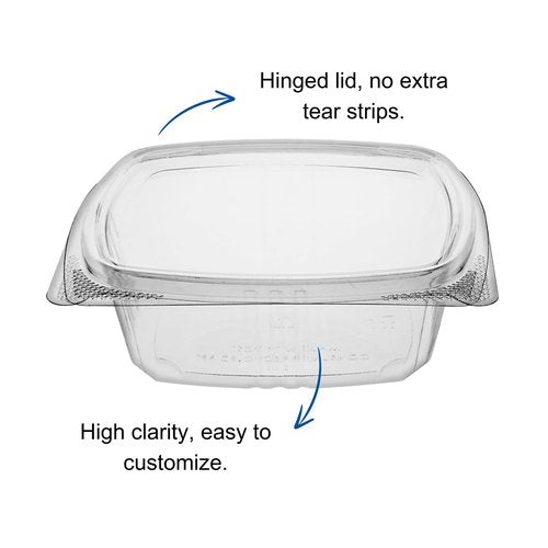 KODA CUP 12oz RPET Clear Hinged Lid Deli Container - 200Pcs