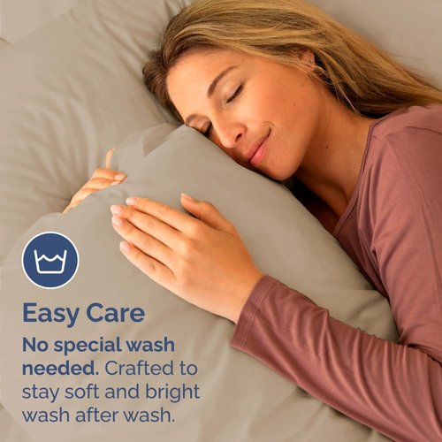 King Standard Pillow Cases - Soft Hotel Quality Pillowcase Covers | Comfy & Machine Washable - 4 Piece Set in Cream