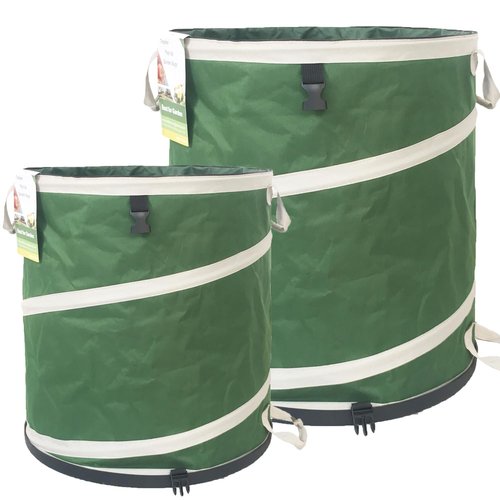24 Gallon and 46 Gallon Collapsible Trash Can Solid Bottom for Yard Waste Bag,Yard Debris Bag,Pop-Up Trash Can,Recycling Bin,RV Camping Waste Bin,Laundry Hamper,Lawn Grass,Garden Weeds Bags,Leaf Bags