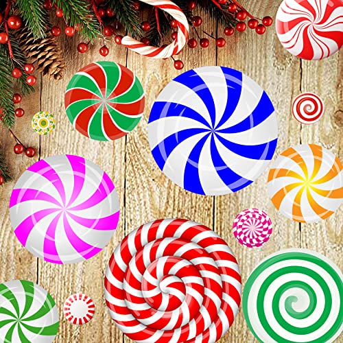 Peppermint Christmas Floor Decals 57pc Wall Stickers Set for Holiday Decor