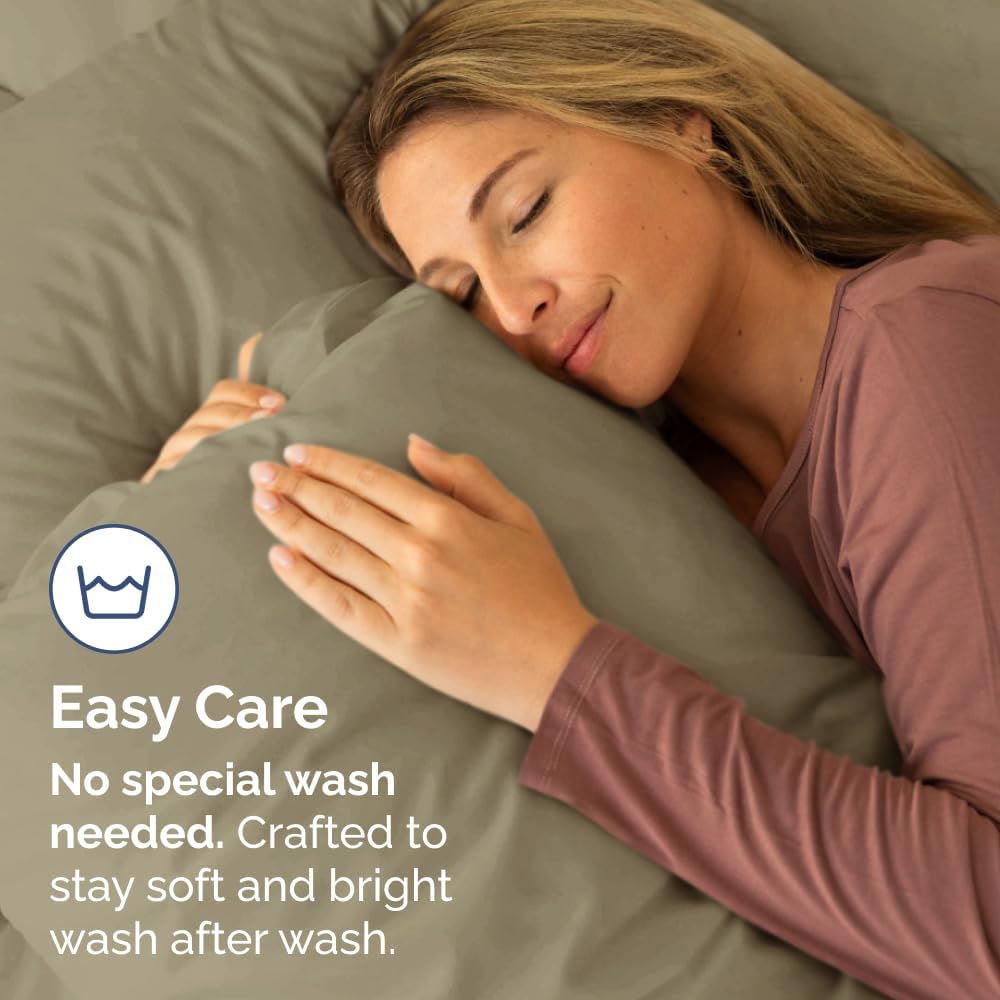 Skiennix Body Pillowcases Set of 4 | Soft 20x54 Long Pillow Covers for Comfortable Sleep - Machine Washable, Fade-Free (Khaki)