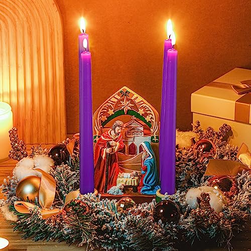 Holy Family Nativity Scene Advent Candle Holder for Christmas Decor