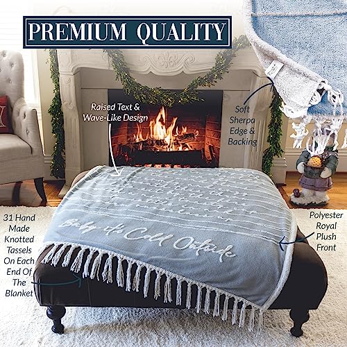Baby It's Cold Outside Luxury Sherpa Throw Blanket 50x60 with Tassels - Holiday Home Decor
