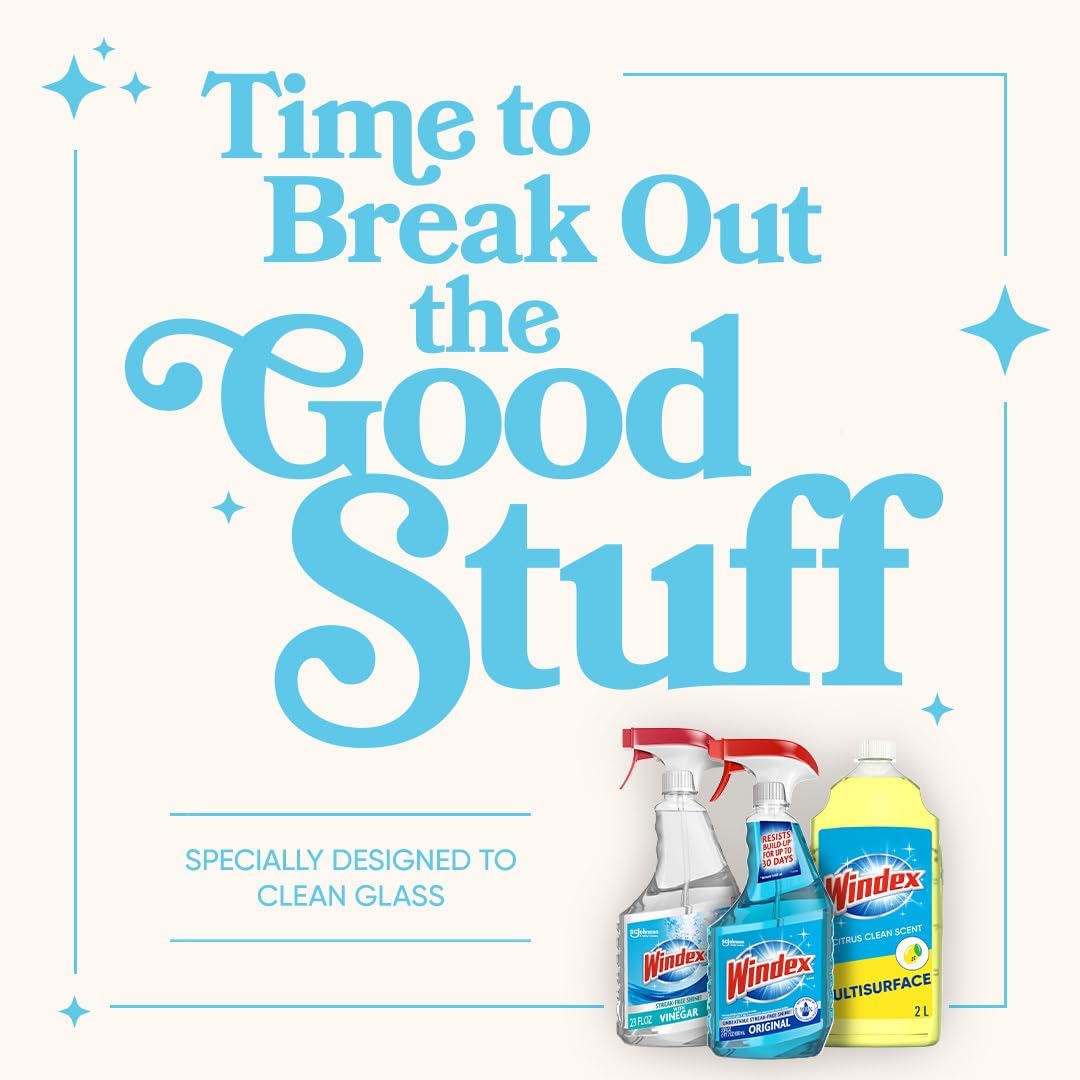 Windex Refill Multipurpose Disinfectant Cleaner - Citrus Fresh Scent, 32 Fl Oz | Eco-Friendly Bottle Made from 100% Recovered Coastal Plastic (Pack of 3)