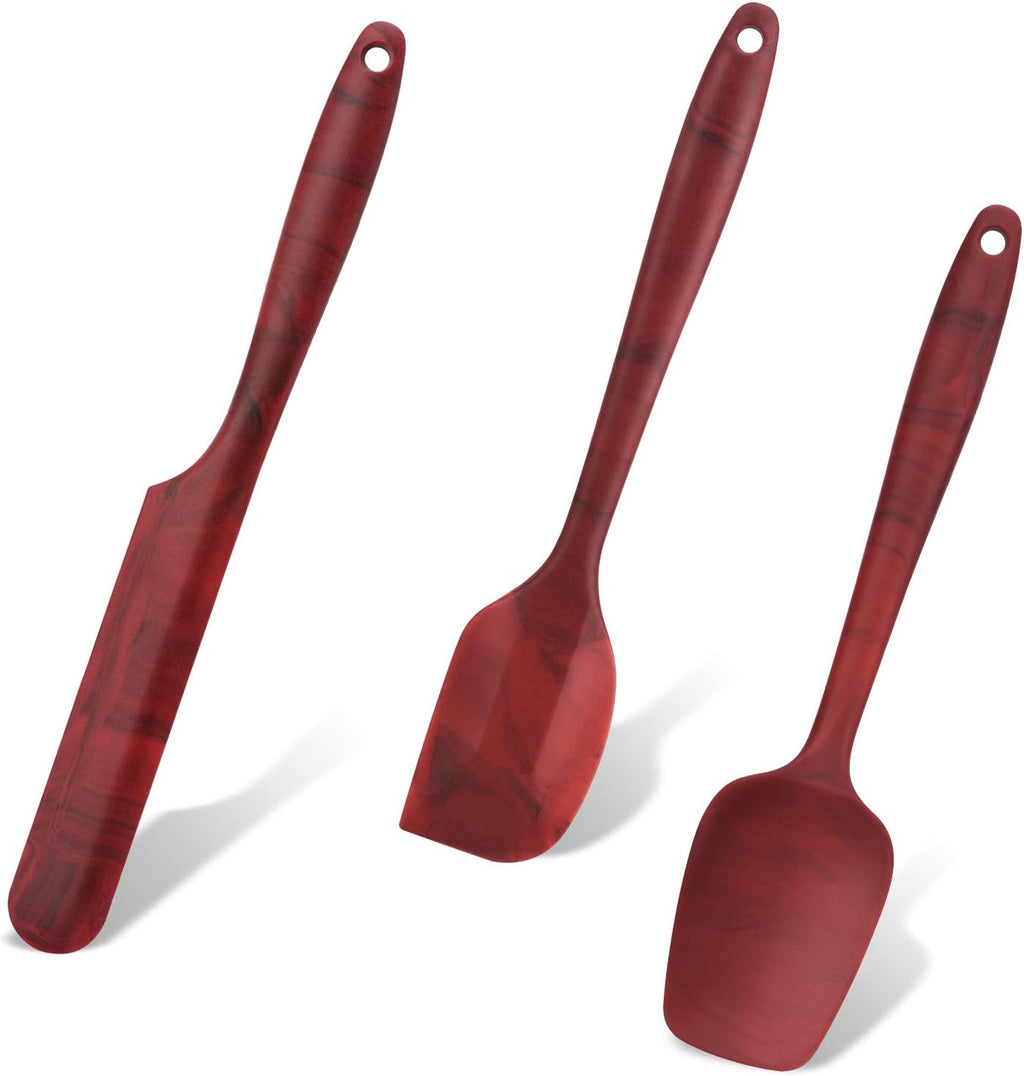 Skiennix Silicone Spatula Set - BPA-Free, High-Temperature Resistance, Non-Stick Design | 3-Pack with Marble Pattern