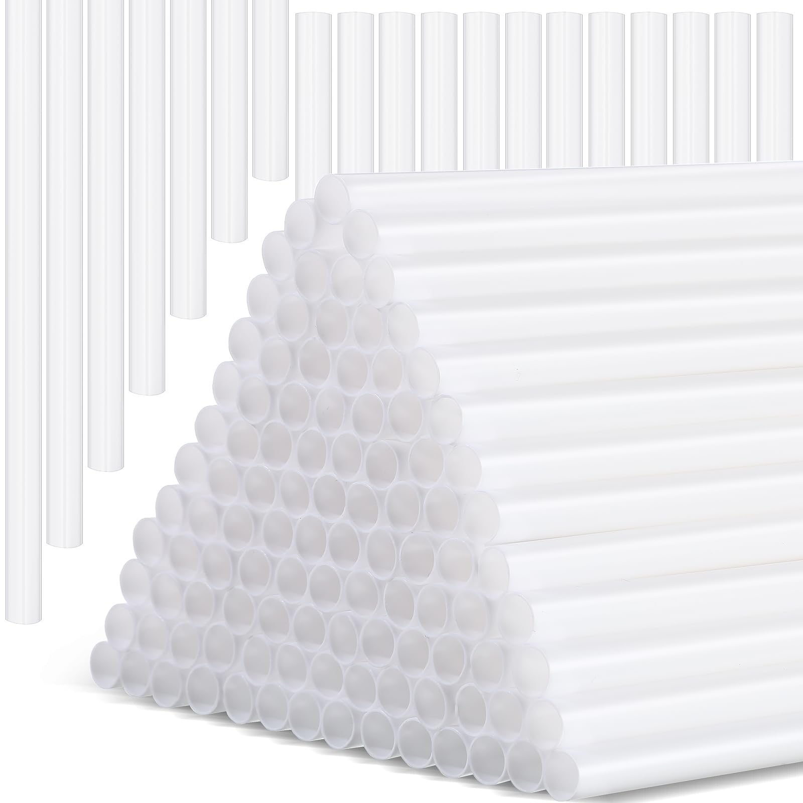 Mumufy 200 Pieces White Plastic Cake Dowel Rods Bulk for Tiered Cake Construction and Stacking Supporting Cake Support Rod Cake Round Dowels Straws 0.4 Inch Diameter 9.5 Inch Length