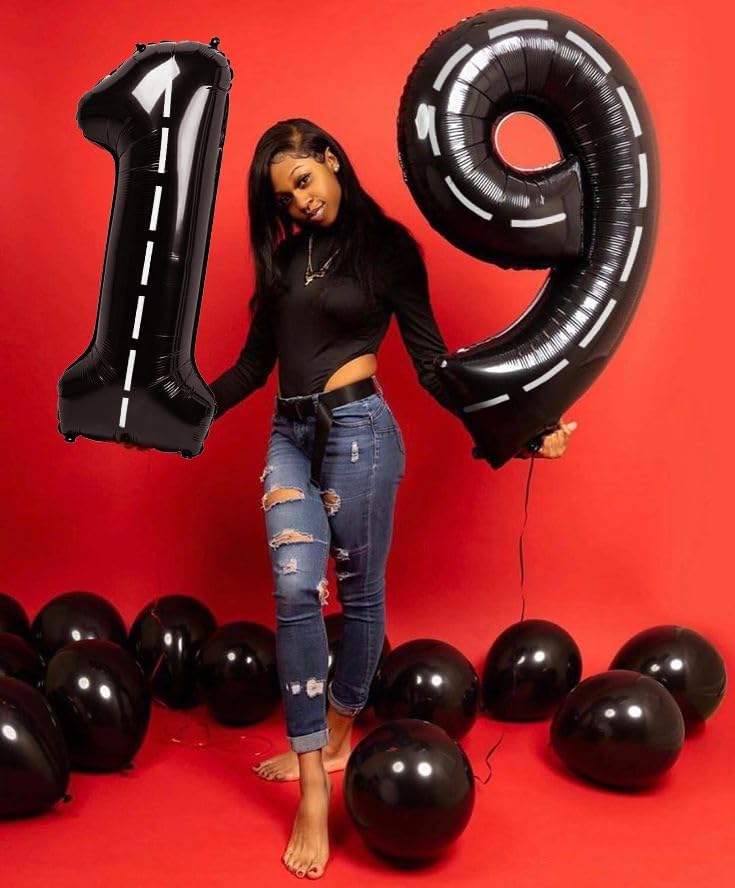 Skiennix 40-Inch Black Number 9 Balloon - Perfect for Birthday Parties, Weddings & Graduations