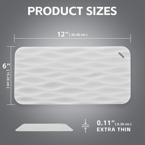 4 Pack Clear Silicone Kitchen Sink Protector Mat 12" L x 6" W Suitable for Stainless Steel and Ceramic Sinks Save The Sink Wall from Scratches Reduce The Noise of Dishes Colliding with The Sink Wall
