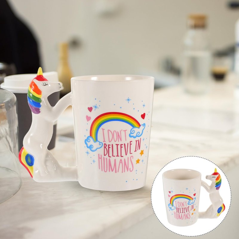 Hemoton 3D Handpainted Coffee Mug 12Oz Heat Resistant Porcelain Tea Cup Animal Design Kids Birthday Holiday Gift