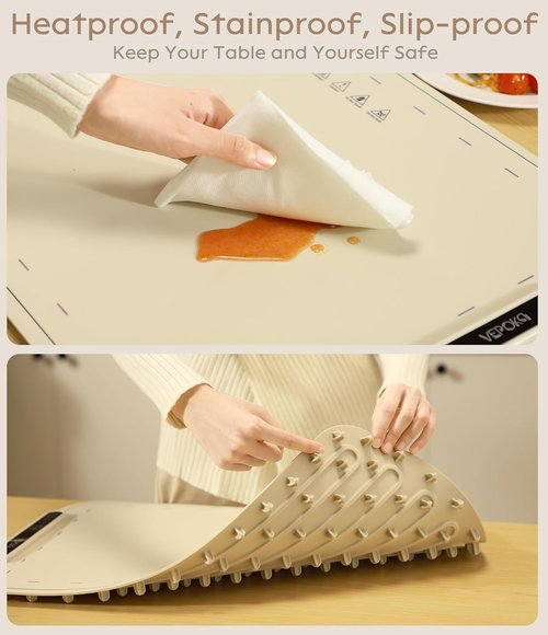 Electric Warming Tray - Foldable Food Warming Mat with 5 Temp Setting, Full-Surface Heat in 5s, 4 Hours Auto-Off, Easy to Clean with Nano-Material, for Buffet, for Party, for Thawing (L)