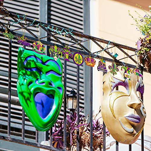 36 Pcs Mardi Gras Masquerade Ornament Set – Wooden Holiday Tree Decorations