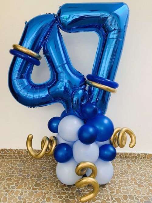 Metallic Blue Number 8 Balloon - 40 Inch Giant Foil Balloon for 8th Birthday Party Decorations