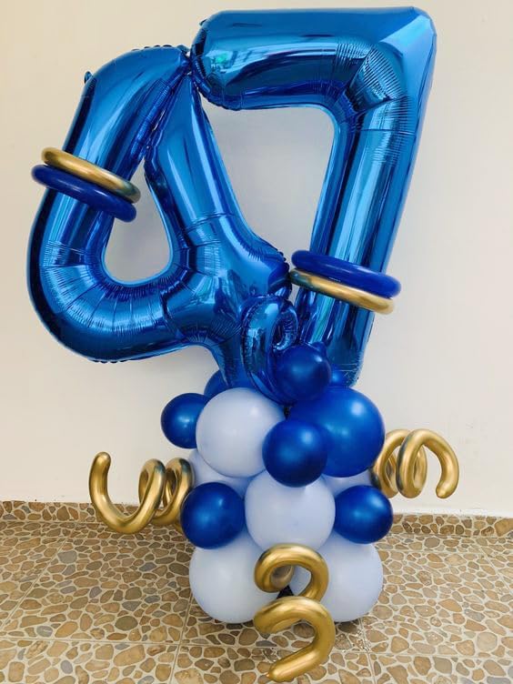 Number 4 Balloon - Navy Blue 40 Inch | Large Party Decoration for 4th Birthday Celebrations