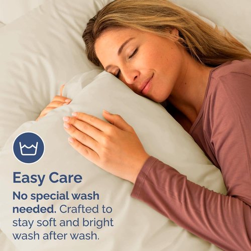 King Standard Pillow Cases - Soft Hotel Quality Pillowcase Covers for All Ages | 4-Piece Set in Off White