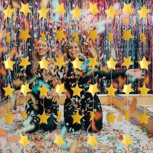 4 Pcs Star Garlands,157 in, Glitter Garlands Banner Decor