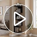 5-Tier Corner Wall Shelf, Floating Zigzag Bookshelf for Home Storage