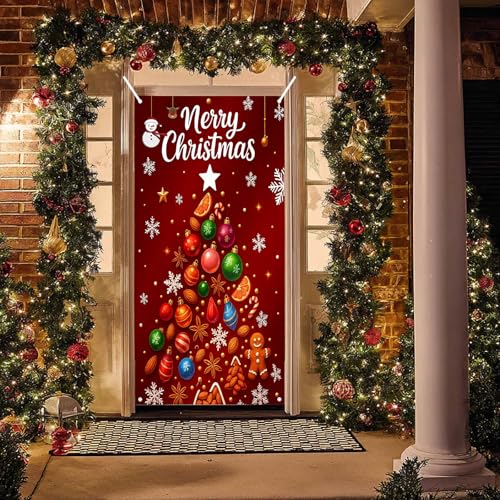 BlissYard Christmas Door Cover 35x71 Pine Tree - Gift Christmas Tree