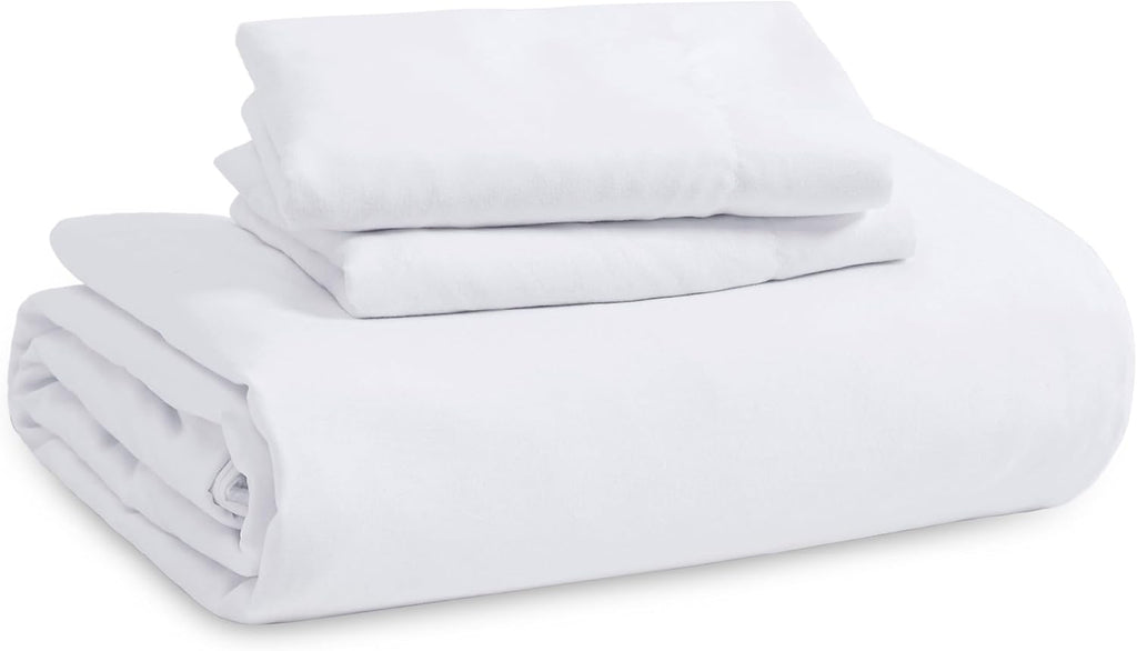 Bedsure Duvet Cover Set - King Size 4-Piece Extra Soft Cotton-Like Bedding in White | Includes Zipper Closure Duvet Cover 104x90 Inches, 2 Pillow Shams, Fitted Sheet