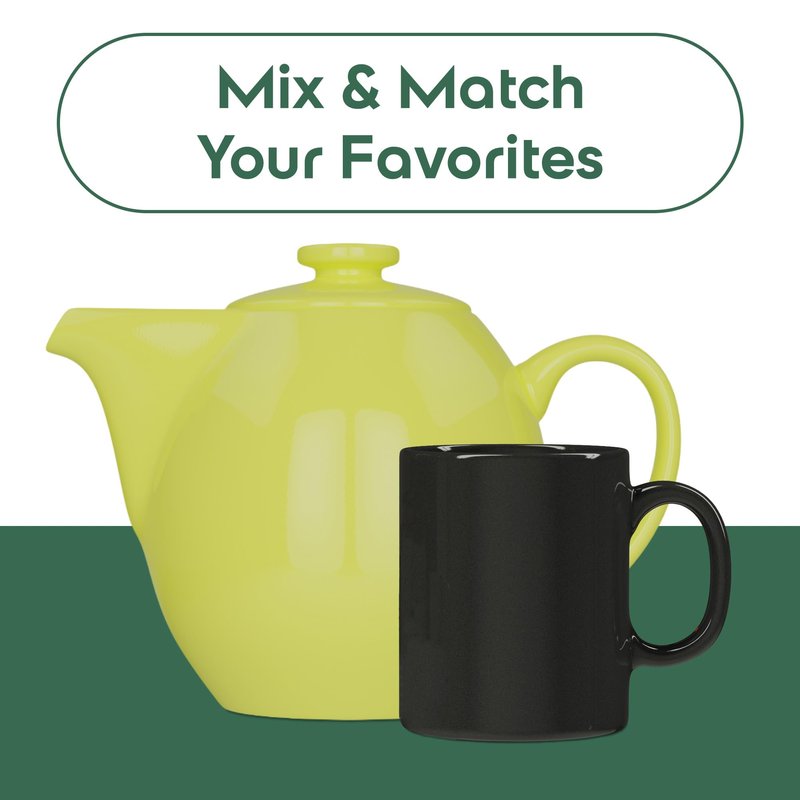 OmniWare 24 Ounce Teapot with Removable Stainless Steel Infuser (Simply Blue) - Loose Leaf Tea Brewer, Microwave & Dishwasher Safe, Retro-Inspired Stoneware for Kitchen & Dining