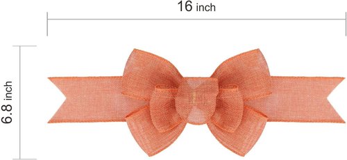 Meseey Burlap Bows - 2 Pcs Orange Premade Gift Wrapping & Holiday Decor | Perfect for Trees & Wreaths
