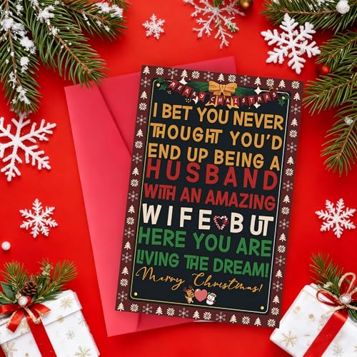 Jyvaxi Black2 Funny Christmas Card for Women Men Holiday Greeting Card with Envelope
