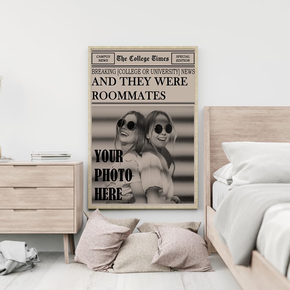 Skiennix Personalized Dorm Posters - Trendy Black and White Wall Art for College Girls | Roommates Design