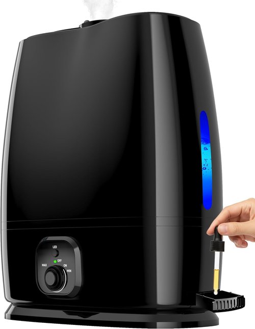 Everlasting Comfort 6L Humidifier - Quiet, 50HR Runtime | No-Filter Cool Mist for Large Rooms, Baby Nursery, Allergies