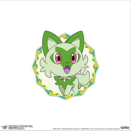 Trends International Gallery Pops Pokémon - Sprigatito Sparkle Badge Canvas Wall Art Wall Poster, 12.00" x 12.00", Stretched Canvas