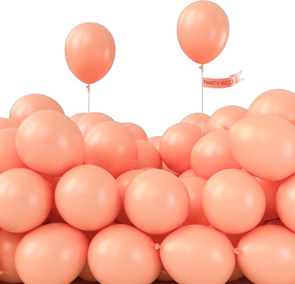 PartyWoo Peach Balloons - 50 Pcs 5-Inch Mini Pastel Latex Balloons for Weddings & Celebrations
