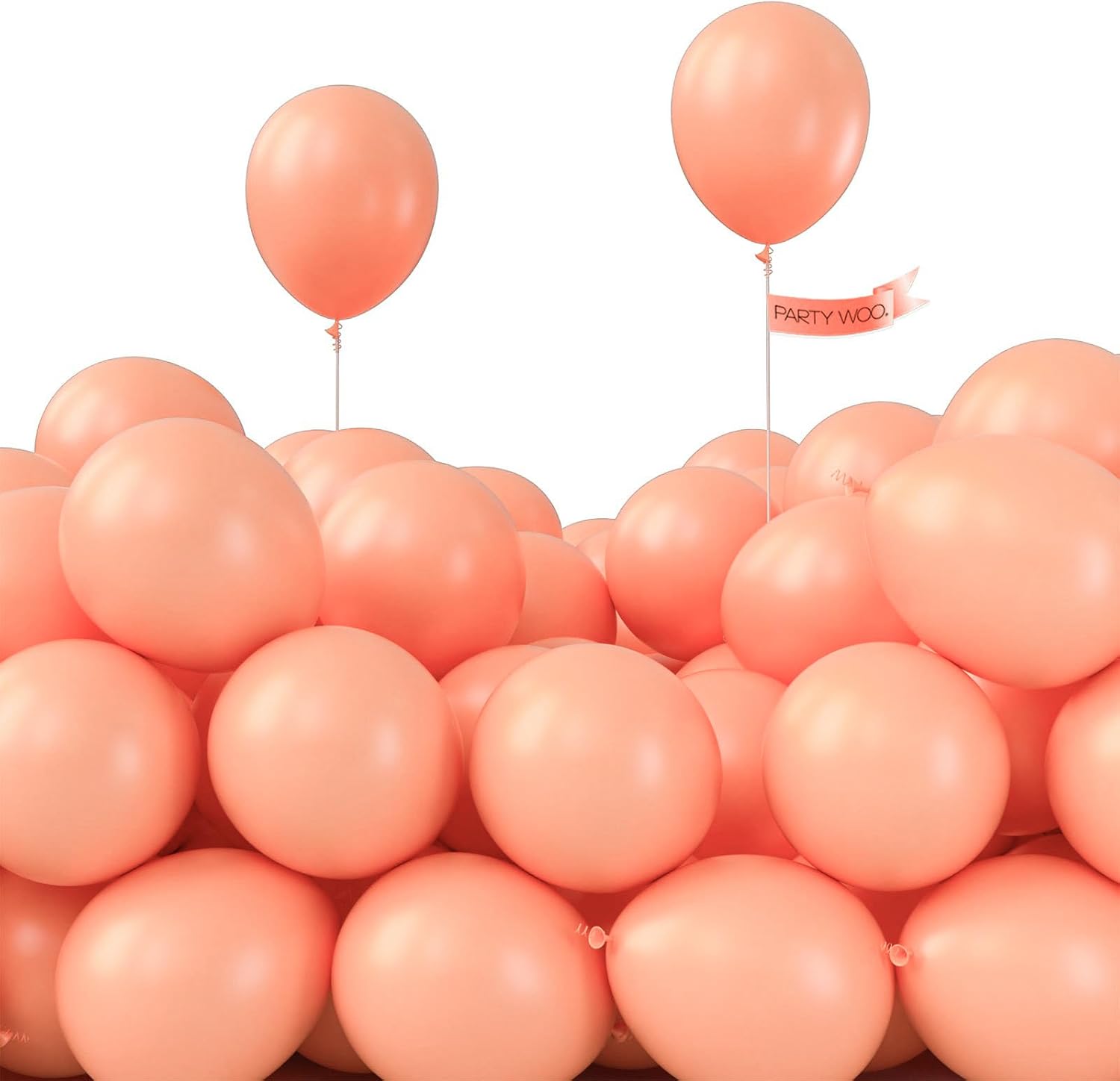 PartyWoo Peach Balloons - 50 Pcs 5-Inch Mini Pastel Latex Balloons for Weddings & Celebrations