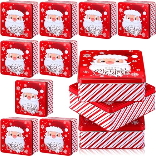 Tandefio 6-Pack Large Christmas Cookie Tin with Lids - Gift Set