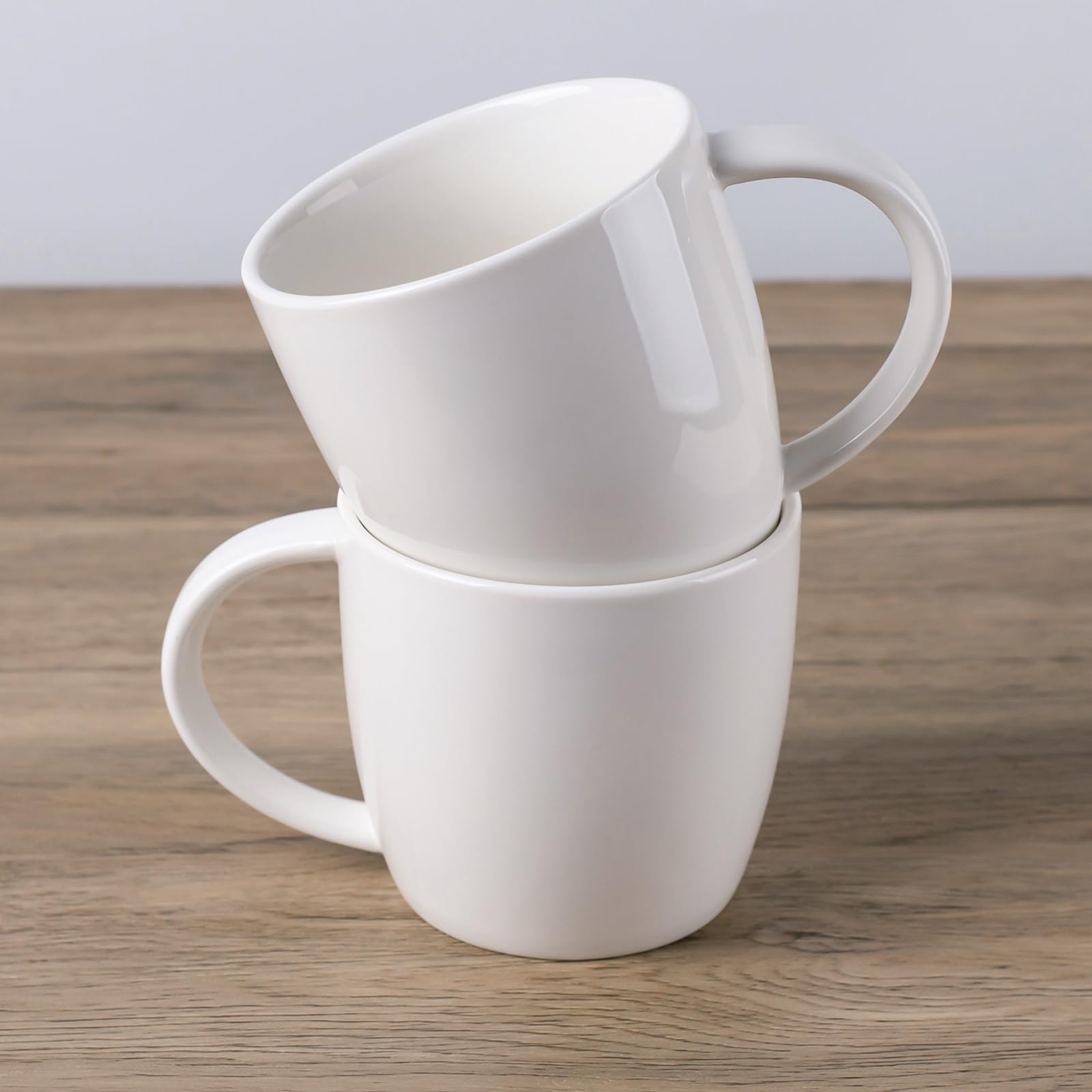 Tacuhy 14 oz Coffee Mugs, Latte Cappuccino Cup Set of 2, White Coffee Mugs, Ceramic Coffee Cups